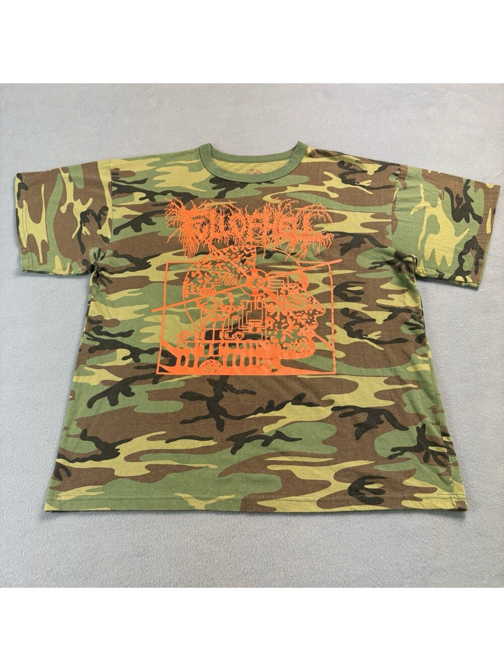 Full Of Hell Grindcore Metal Band T Shirt Size XL Camo Camouflage Green